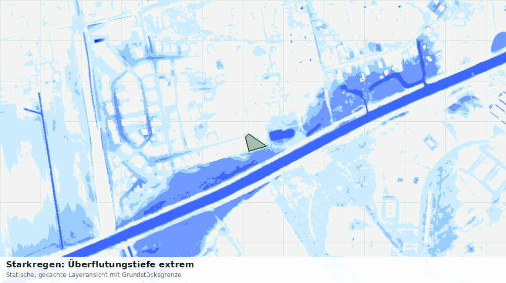 Statische Kartenansicht: Starkregen: Überflutungstiefe extrem