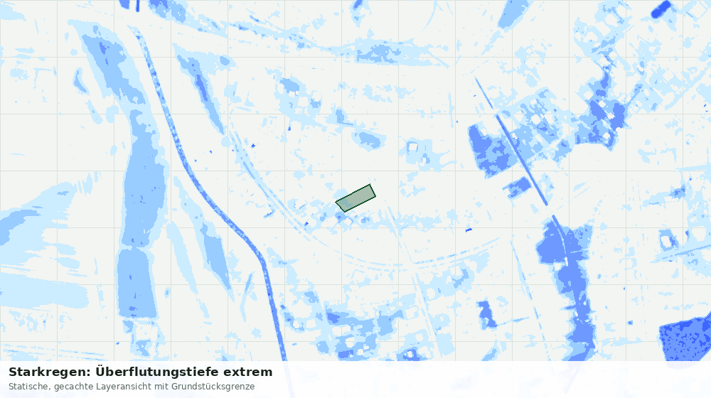 Statische Kartenansicht: Starkregen: Überflutungstiefe extrem