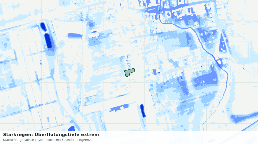 Statische Kartenansicht: Starkregen: Überflutungstiefe extrem