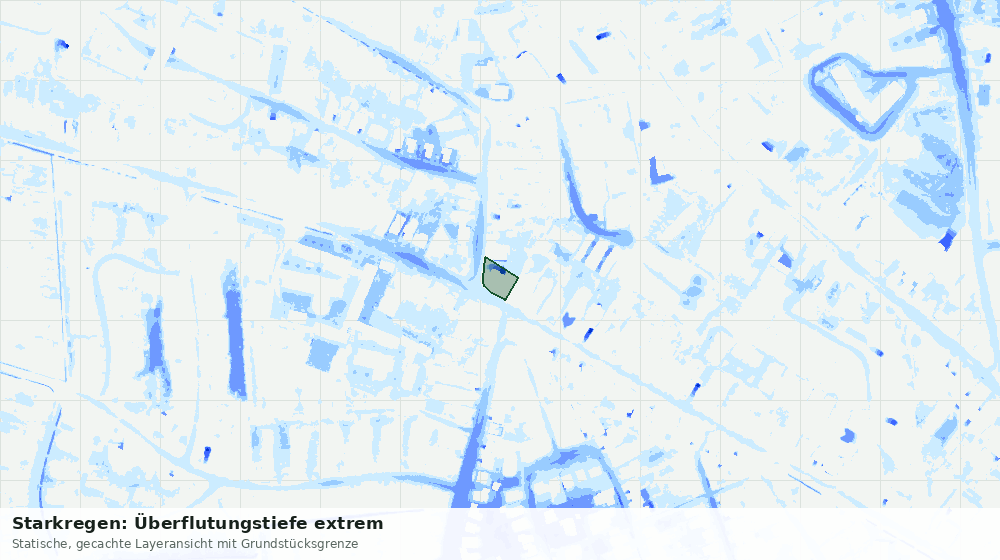 Statische Kartenansicht: Starkregen: Überflutungstiefe extrem