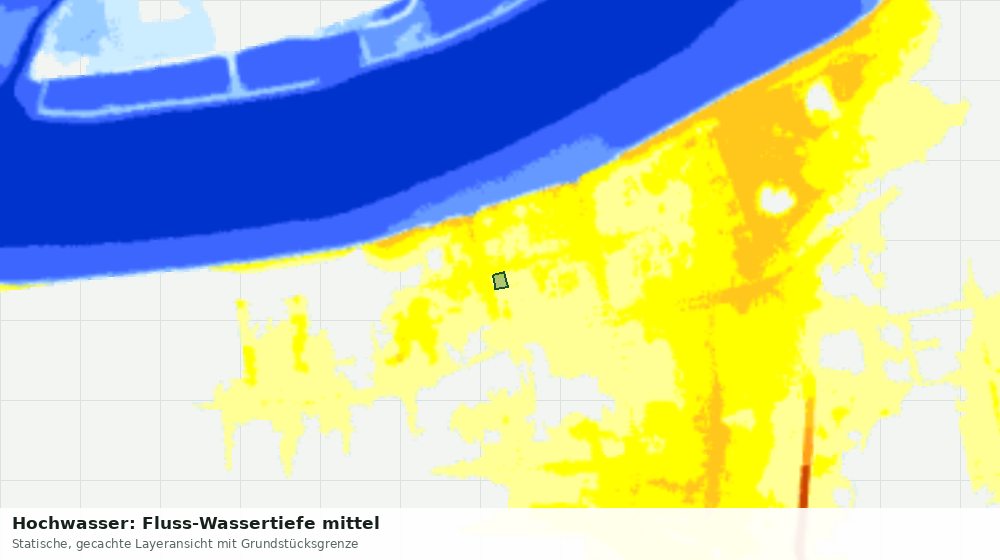 Statische Kartenansicht: Hochwasser: Fluss-Wassertiefe mittel