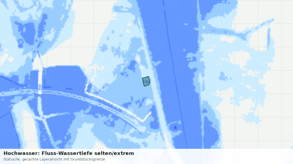 Statische Kartenansicht: Hochwasser: Fluss-Wassertiefe selten/extrem