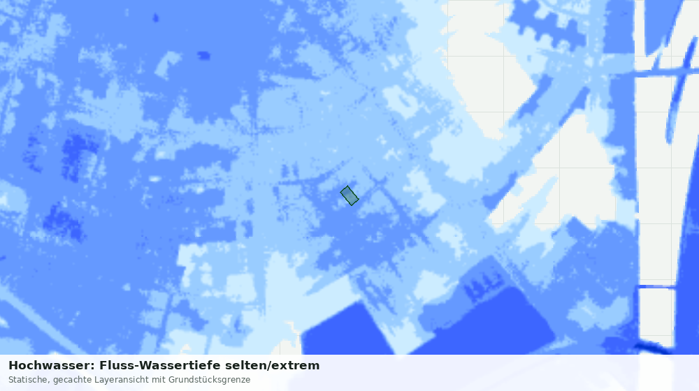 Statische Kartenansicht: Hochwasser: Fluss-Wassertiefe selten/extrem