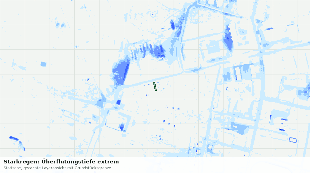 Statische Kartenansicht: Starkregen: Überflutungstiefe extrem