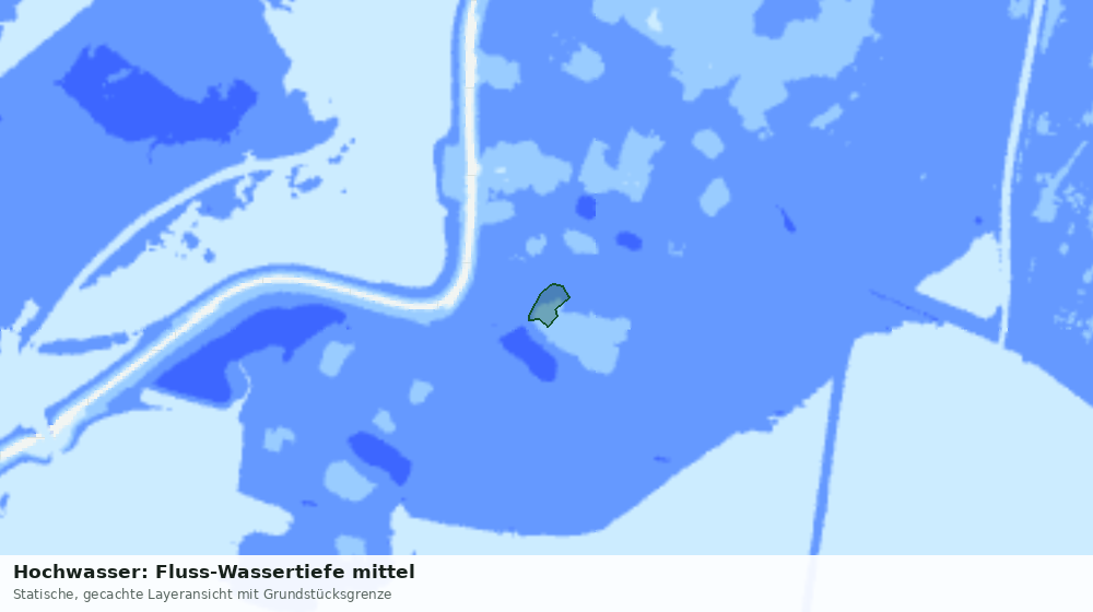 Statische Kartenansicht: Hochwasser: Fluss-Wassertiefe mittel