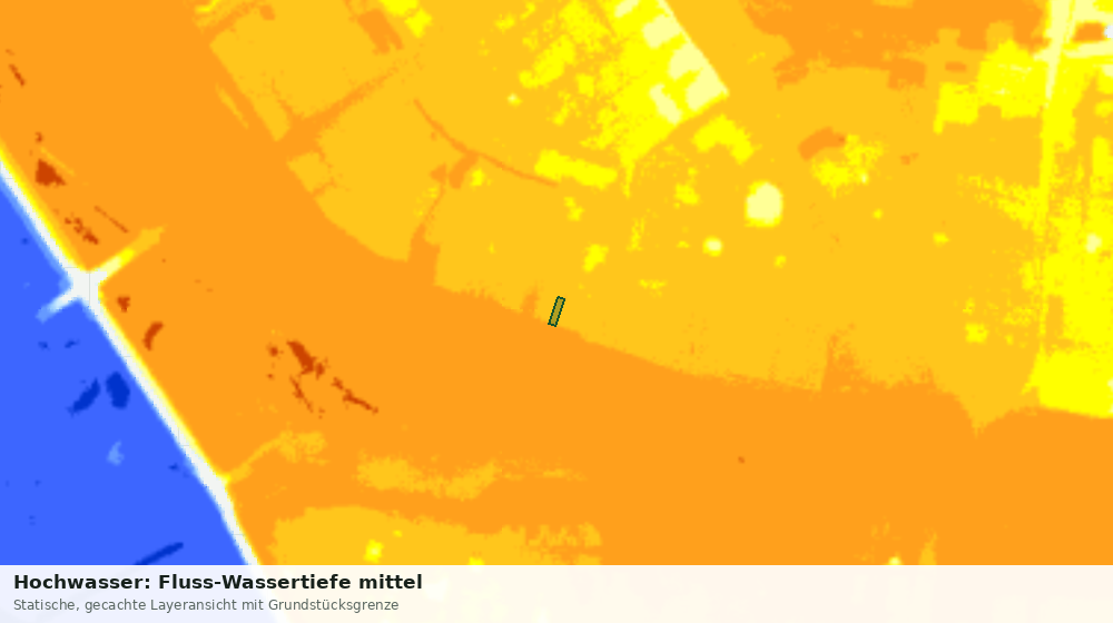 Statische Kartenansicht: Hochwasser: Fluss-Wassertiefe mittel