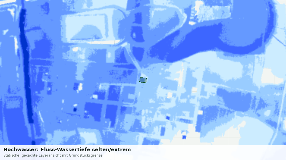 Statische Kartenansicht: Hochwasser: Fluss-Wassertiefe selten/extrem