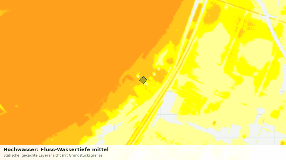Statische Kartenansicht: Hochwasser: Fluss-Wassertiefe mittel
