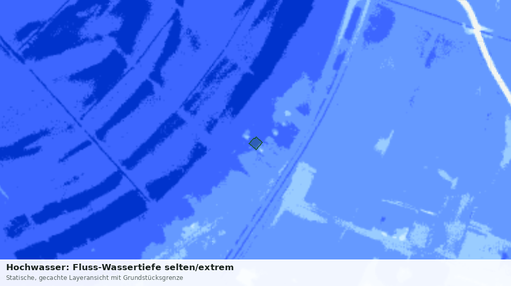 Statische Kartenansicht: Hochwasser: Fluss-Wassertiefe selten/extrem