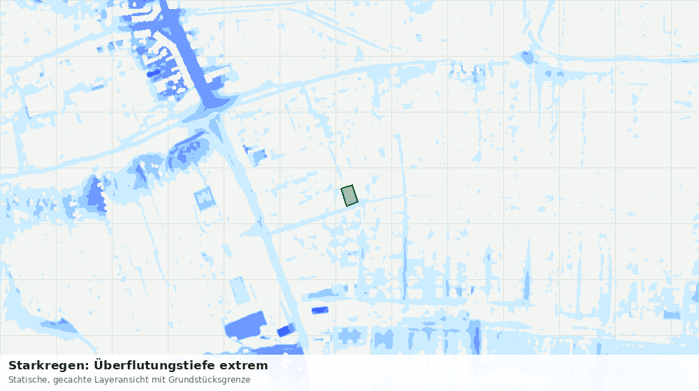 Statische Kartenansicht: Starkregen: Überflutungstiefe extrem
