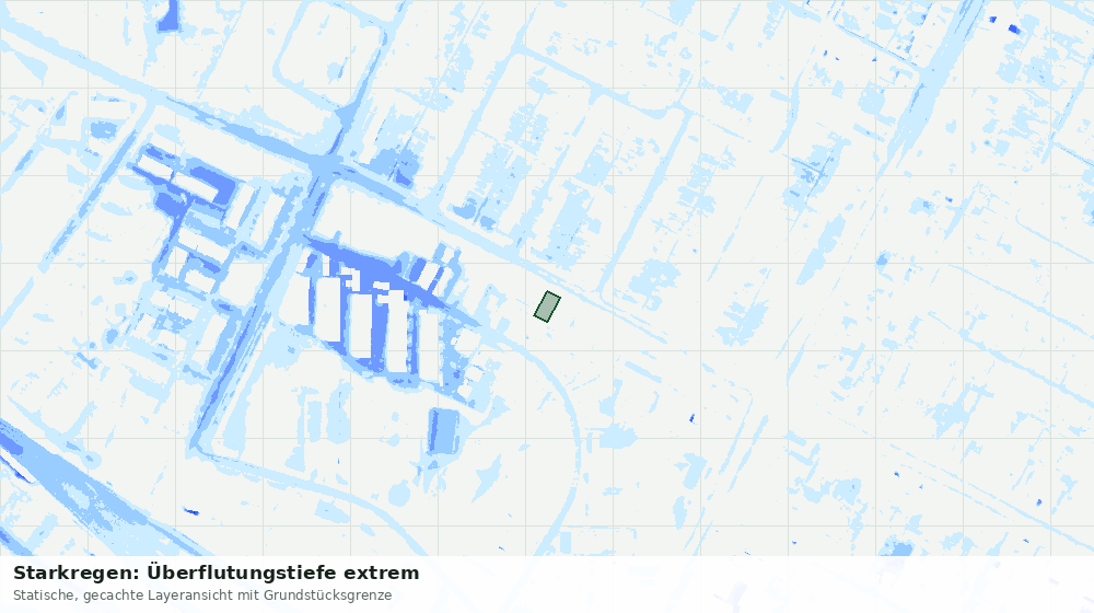 Statische Kartenansicht: Starkregen: Überflutungstiefe extrem