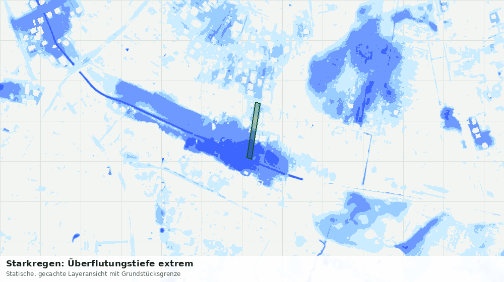 Statische Kartenansicht: Starkregen: Überflutungstiefe extrem
