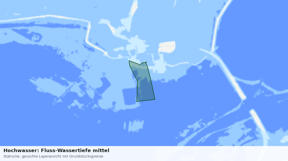 Statische Kartenansicht: Hochwasser: Fluss-Wassertiefe mittel