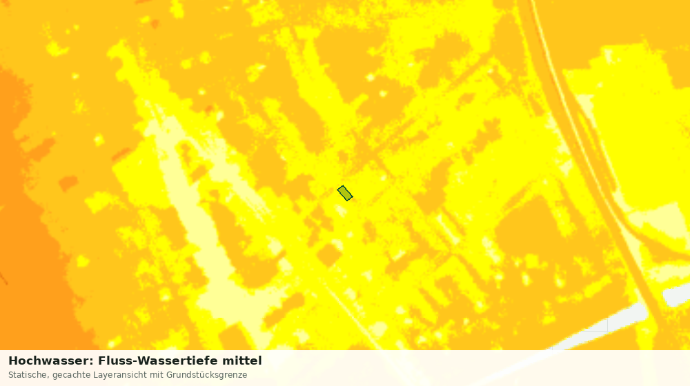 Statische Kartenansicht: Hochwasser: Fluss-Wassertiefe mittel