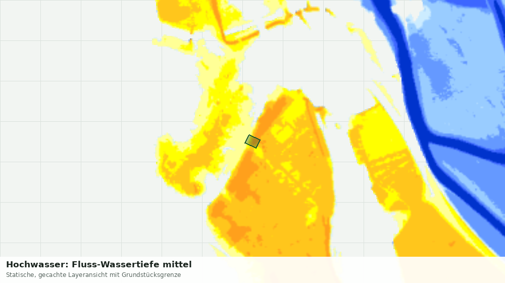 Statische Kartenansicht: Hochwasser: Fluss-Wassertiefe mittel