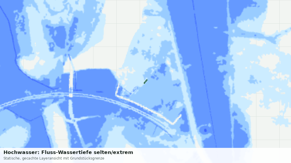 Statische Kartenansicht: Hochwasser: Fluss-Wassertiefe selten/extrem