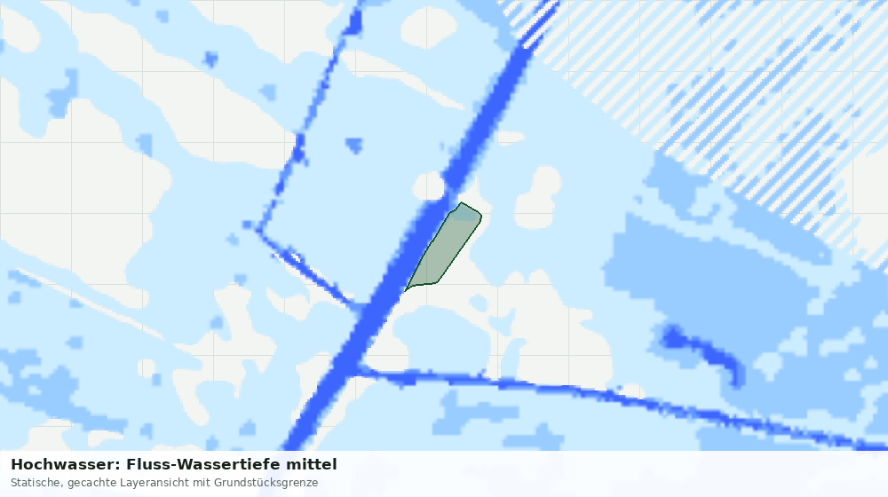 Statische Kartenansicht: Hochwasser: Fluss-Wassertiefe mittel