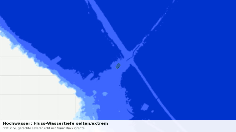 Statische Kartenansicht: Hochwasser: Fluss-Wassertiefe selten/extrem