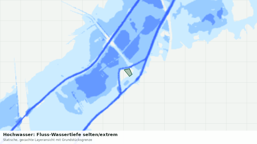 Statische Kartenansicht: Hochwasser: Fluss-Wassertiefe selten/extrem