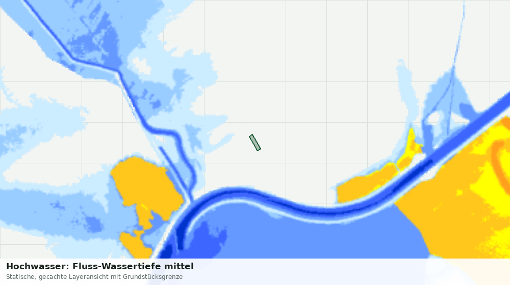 Statische Kartenansicht: Hochwasser: Fluss-Wassertiefe mittel