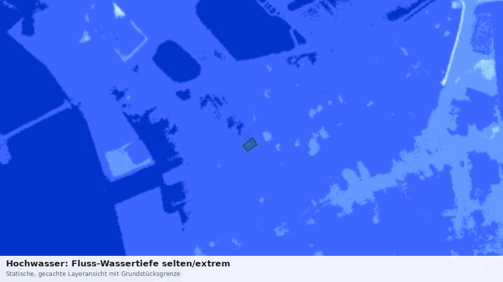 Statische Kartenansicht: Hochwasser: Fluss-Wassertiefe selten/extrem