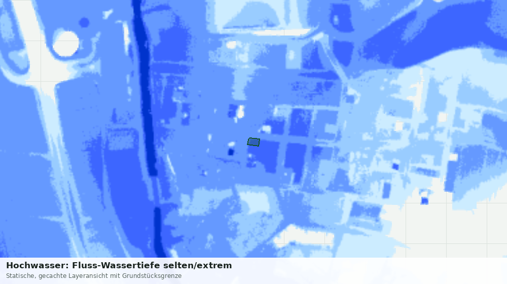 Statische Kartenansicht: Hochwasser: Fluss-Wassertiefe selten/extrem