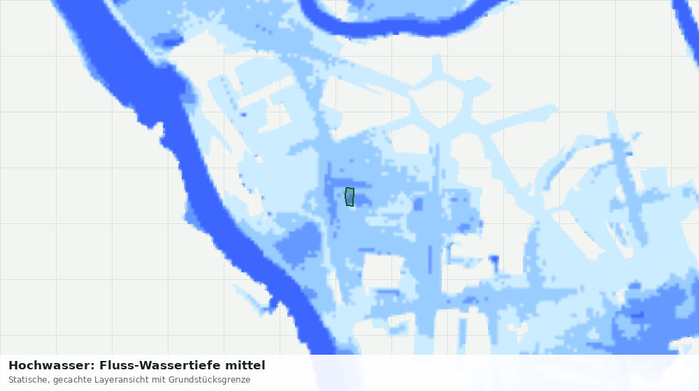 Statische Kartenansicht: Hochwasser: Fluss-Wassertiefe mittel