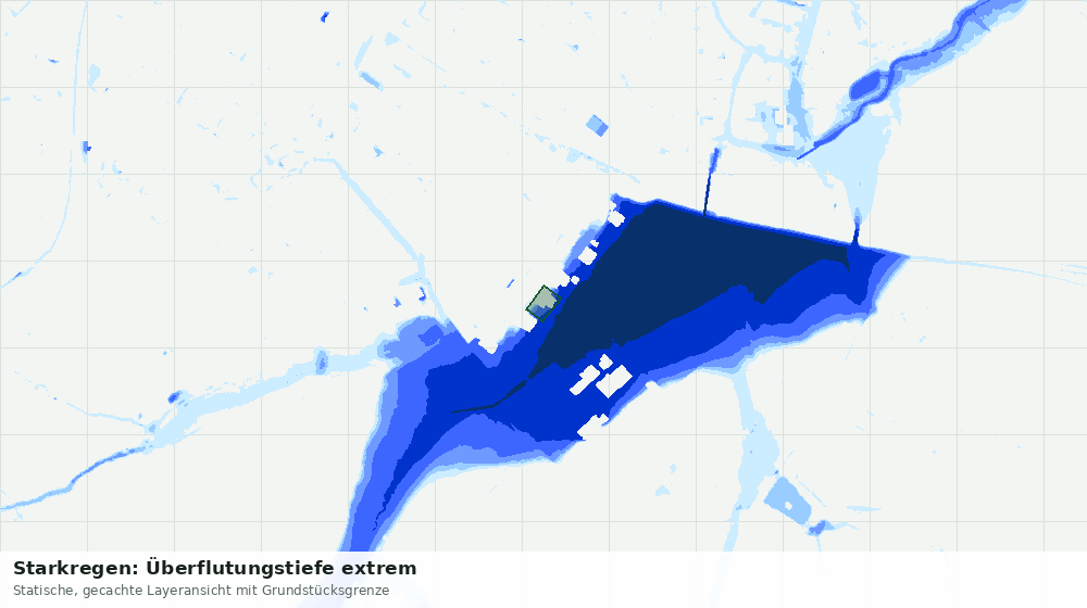 Statische Kartenansicht: Starkregen: Überflutungstiefe extrem