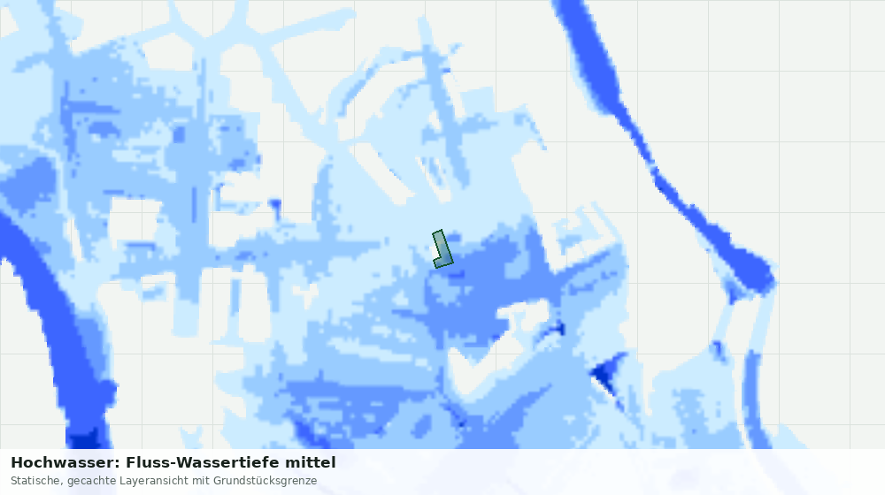 Statische Kartenansicht: Hochwasser: Fluss-Wassertiefe mittel
