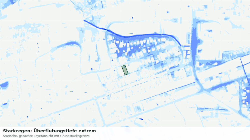 Statische Kartenansicht: Starkregen: Überflutungstiefe extrem