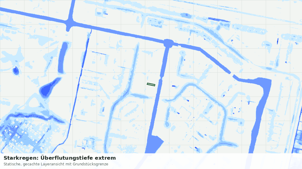 Statische Kartenansicht: Starkregen: Überflutungstiefe extrem