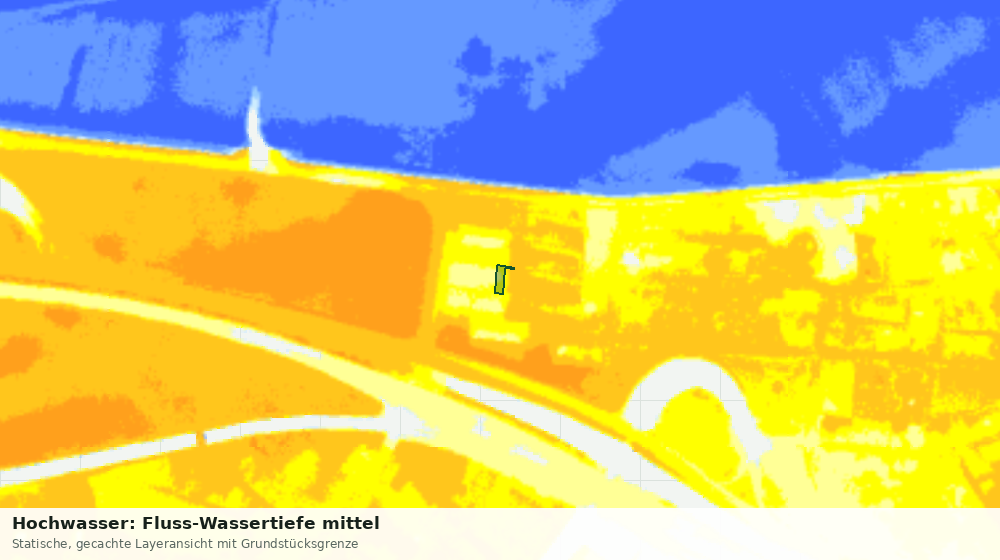 Statische Kartenansicht: Hochwasser: Fluss-Wassertiefe mittel