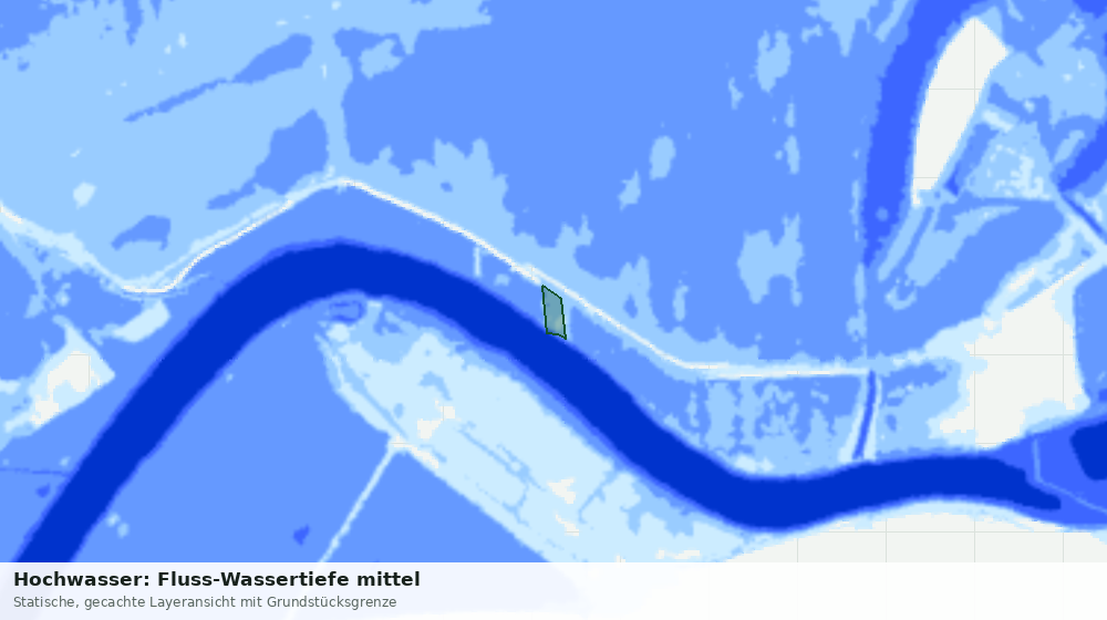 Statische Kartenansicht: Hochwasser: Fluss-Wassertiefe mittel