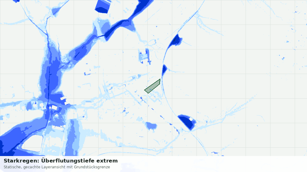 Statische Kartenansicht: Starkregen: Überflutungstiefe extrem