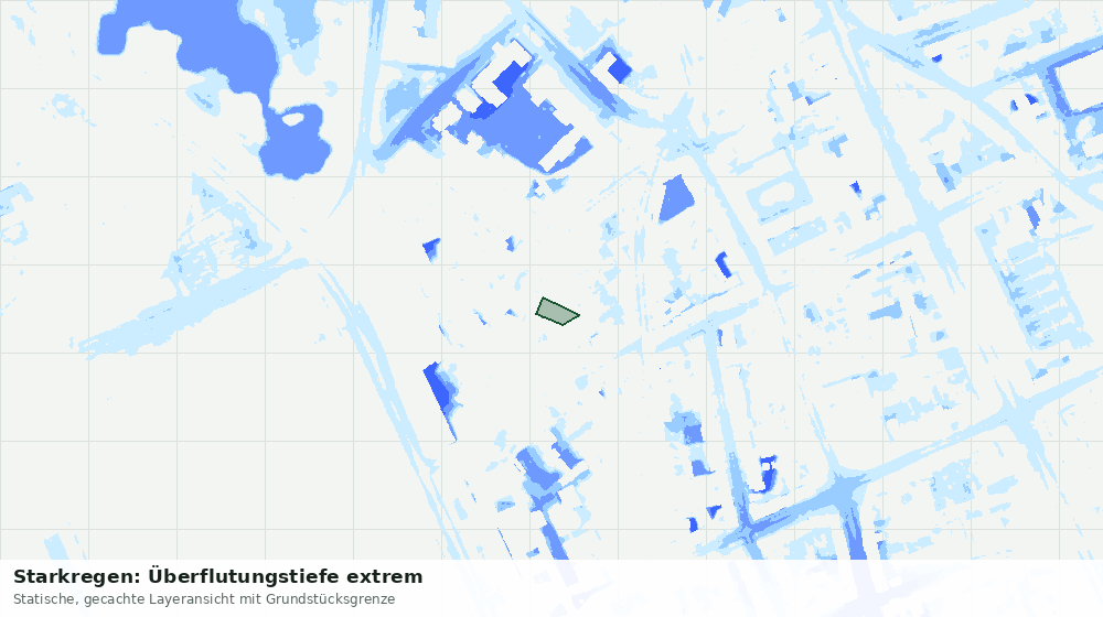 Statische Kartenansicht: Starkregen: Überflutungstiefe extrem