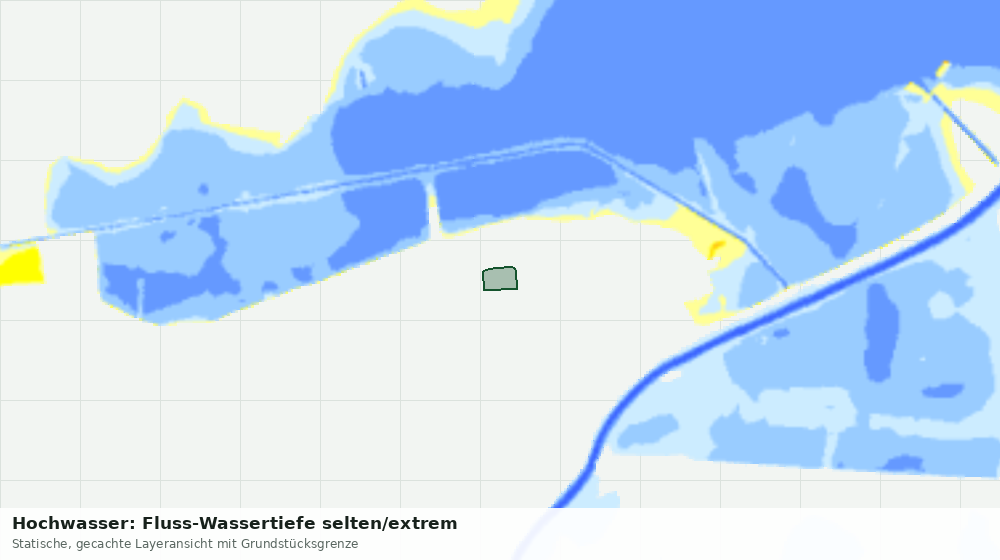 Statische Kartenansicht: Hochwasser: Fluss-Wassertiefe selten/extrem