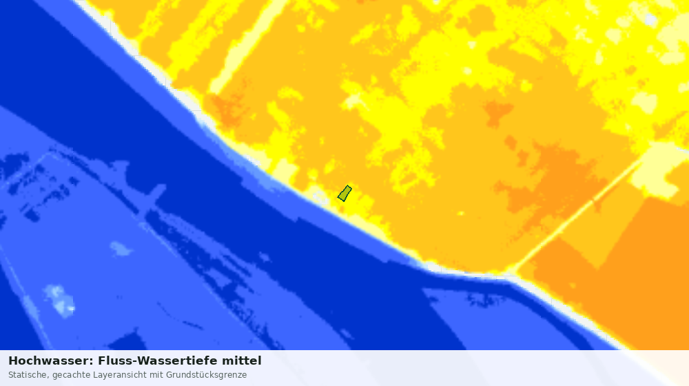 Statische Kartenansicht: Hochwasser: Fluss-Wassertiefe mittel