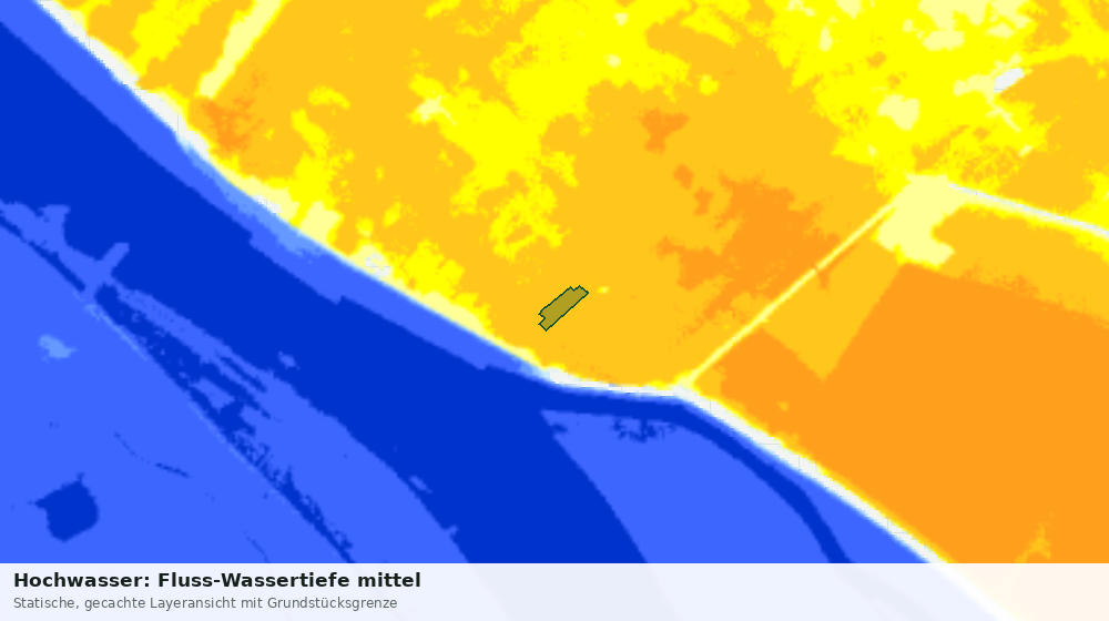 Statische Kartenansicht: Hochwasser: Fluss-Wassertiefe mittel