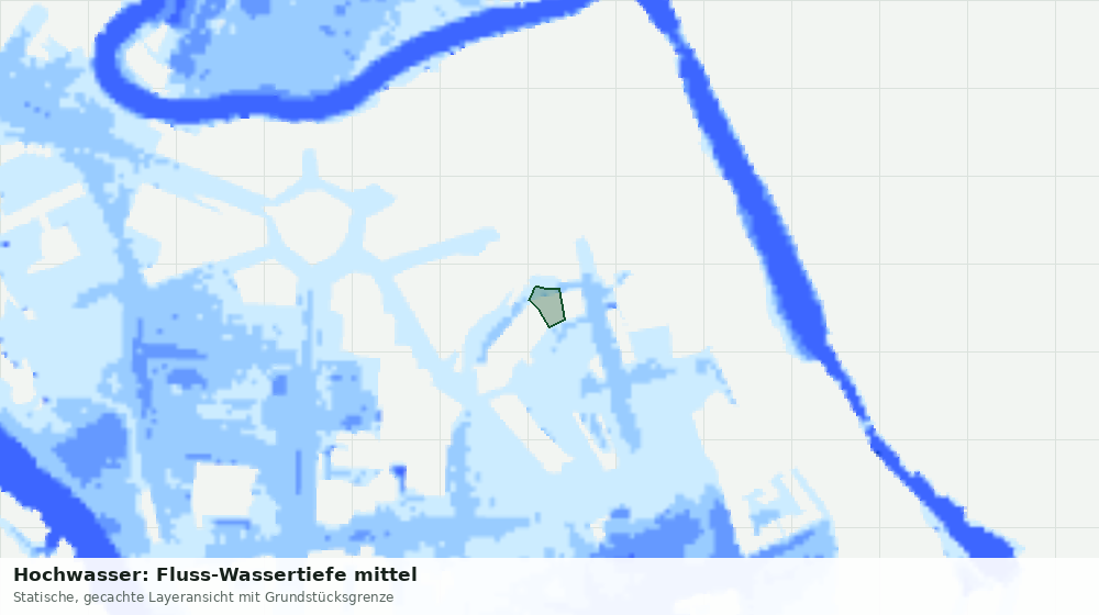 Statische Kartenansicht: Hochwasser: Fluss-Wassertiefe mittel