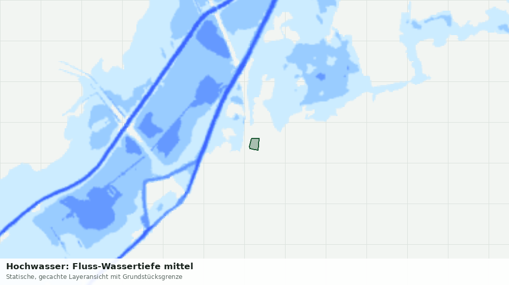 Statische Kartenansicht: Hochwasser: Fluss-Wassertiefe mittel
