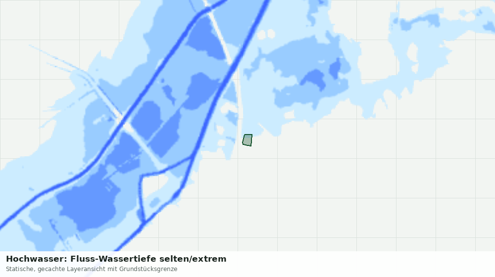 Statische Kartenansicht: Hochwasser: Fluss-Wassertiefe selten/extrem