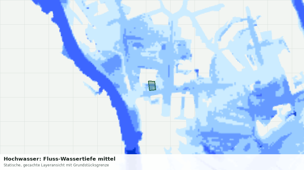 Statische Kartenansicht: Hochwasser: Fluss-Wassertiefe mittel