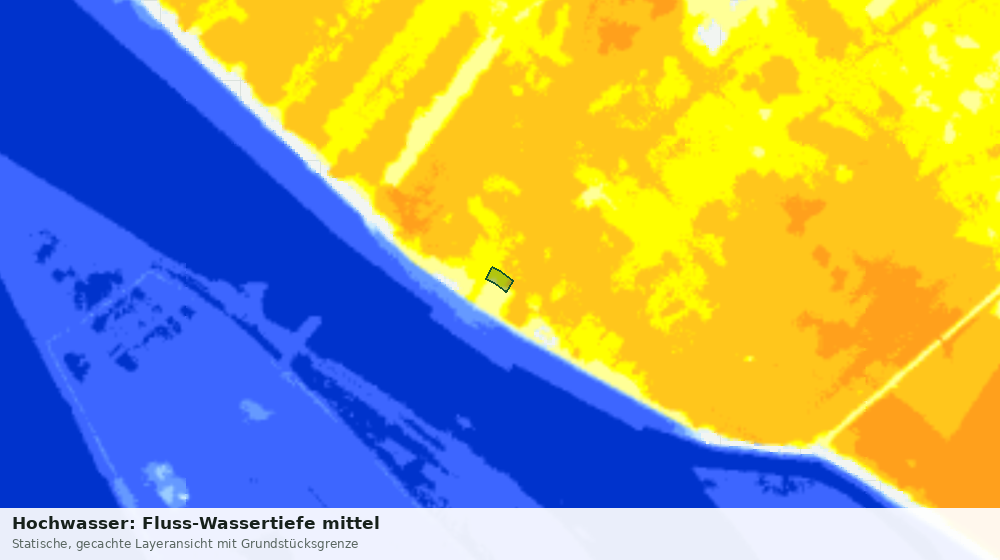 Statische Kartenansicht: Hochwasser: Fluss-Wassertiefe mittel