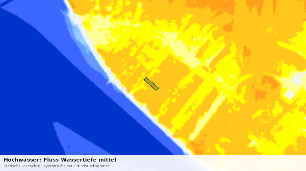 Statische Kartenansicht: Hochwasser: Fluss-Wassertiefe mittel