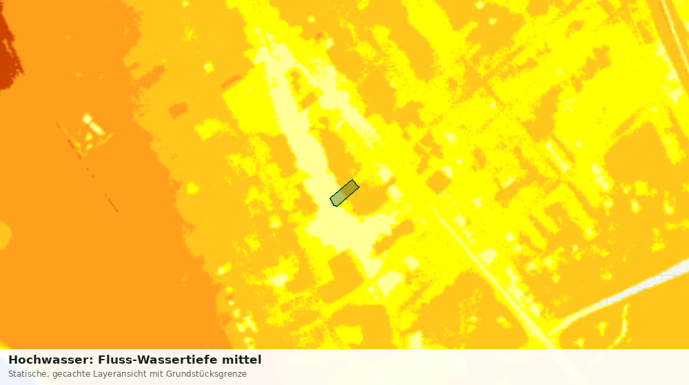 Statische Kartenansicht: Hochwasser: Fluss-Wassertiefe mittel