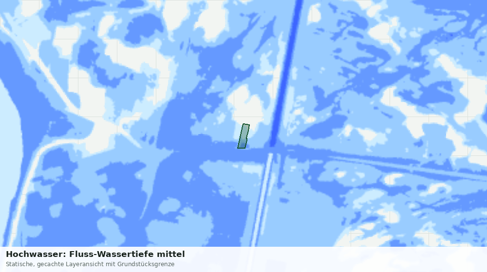 Statische Kartenansicht: Hochwasser: Fluss-Wassertiefe mittel