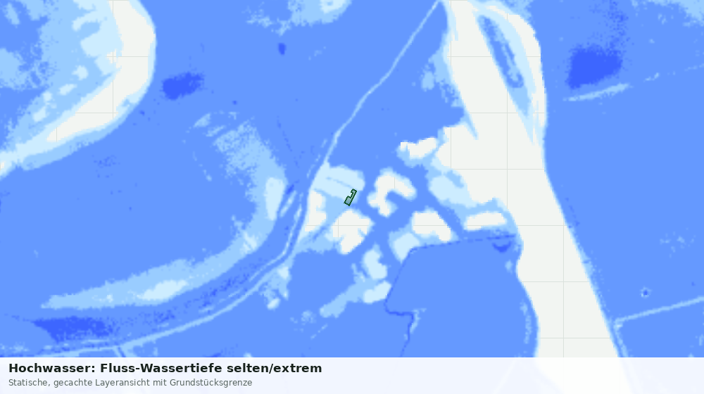 Statische Kartenansicht: Hochwasser: Fluss-Wassertiefe selten/extrem