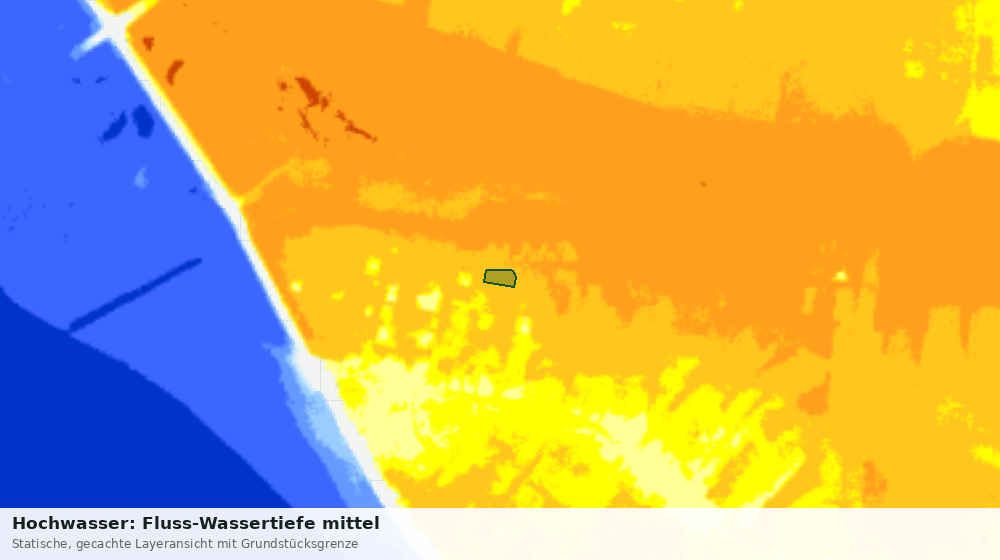 Statische Kartenansicht: Hochwasser: Fluss-Wassertiefe mittel
