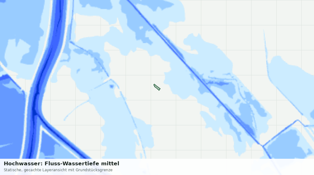 Statische Kartenansicht: Hochwasser: Fluss-Wassertiefe mittel