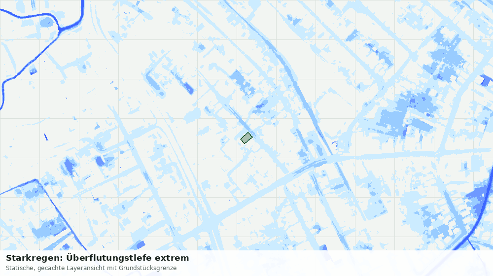 Statische Kartenansicht: Starkregen: Überflutungstiefe extrem